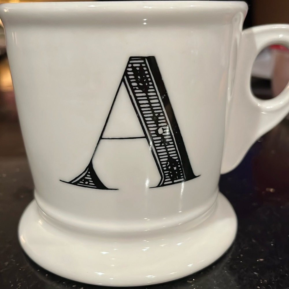 Anthropologie monogram “A” ceramic mug